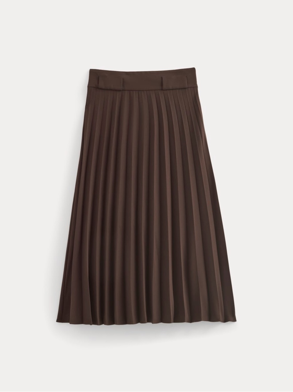 Everlane Brown Pleated Midi Skirt